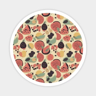 Colorful Fruit Motif in Seamless Pattern V7 Magnet